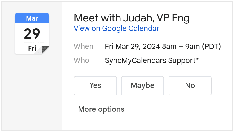 New meeting invite received